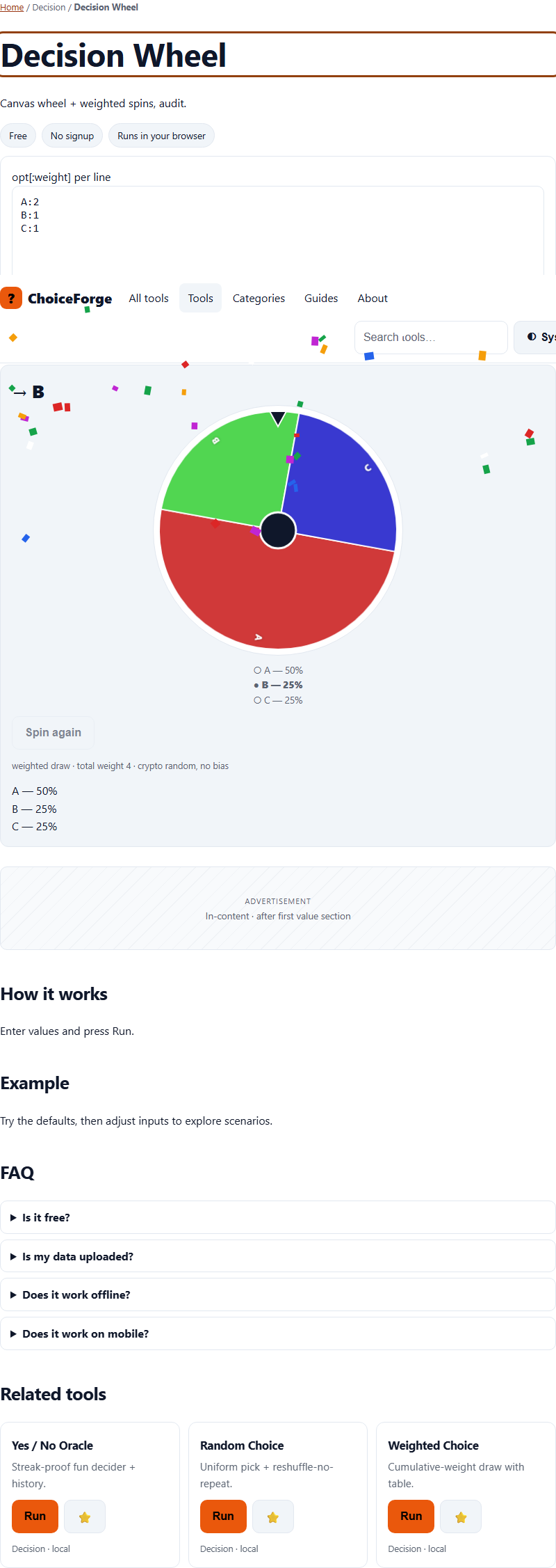 Preview of Decision Wheel