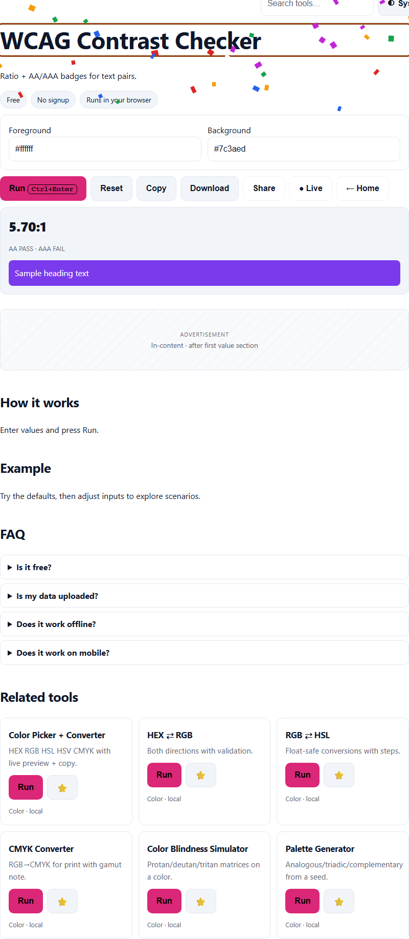 Preview of WCAG Contrast Checker