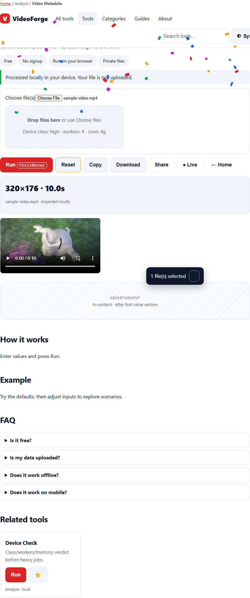 Preview of Video Metadata